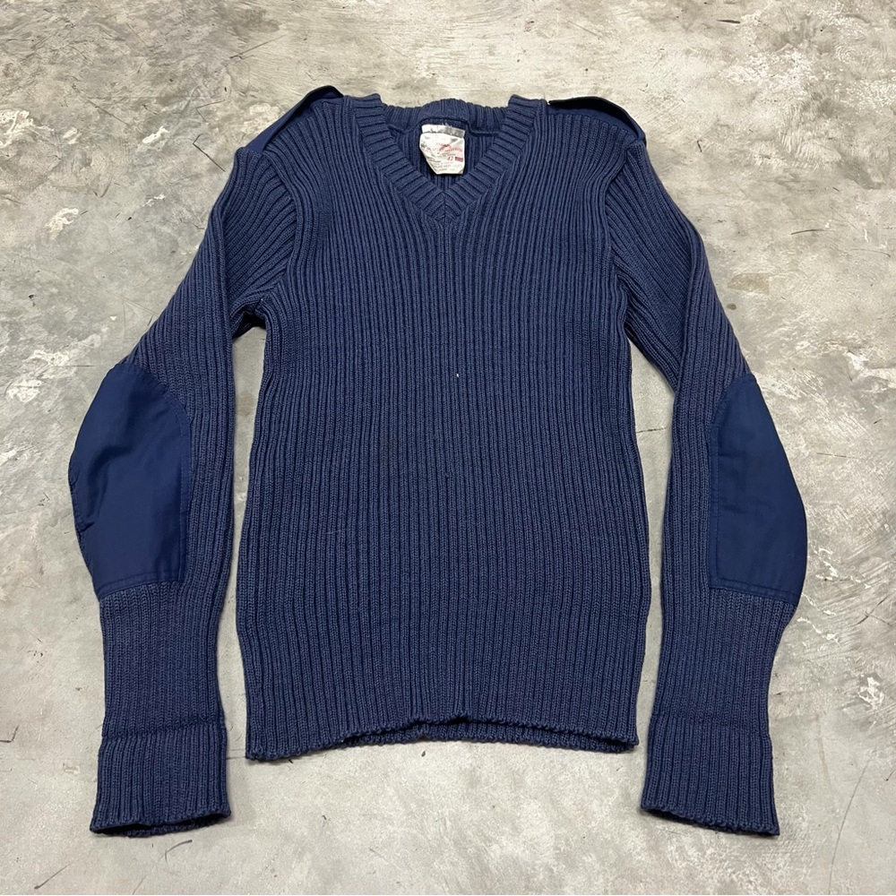 Brigade Quartermasters The Woolly Pully Blue 100% Wool Sweater Sz M/L (42) USAF